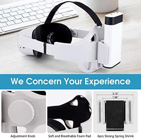 Elite Head Strap for Oculus Quest 2 Gaming Accessories with Battery Pack Bracket Enhanced Comfort and Extend Playtime Adjustable Straps by X-super Home