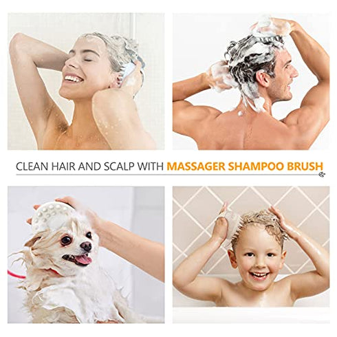 Sndyi Scalp Massager Shampoo Brush, Scalp Scrubber with Soft Silicone Bristles, Scalp Exfoliator for Dandruff Removal, Scalp Massager for Hair Growth, Wet Dry Hair Brush for Scalp Care
