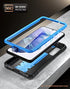 Poetic Revolution Series Case Designed for Samsung Galaxy S21 FE 5G, Built-in Screen Protector Work with Fingerprint ID, Full Body Rugged Shockproof Protective Cover Case with Kickstand, Blue
