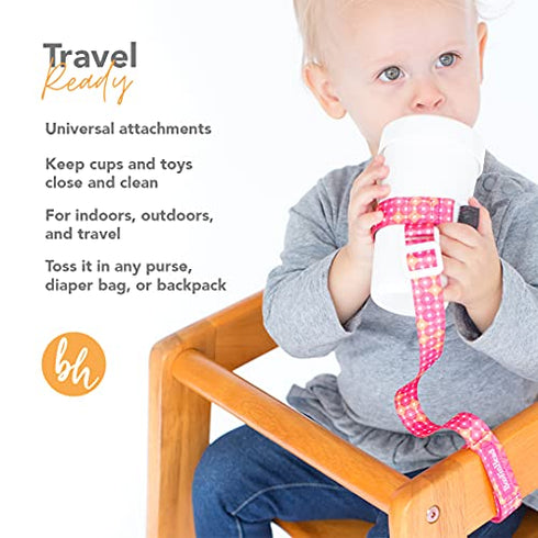 BooginHead SippiGrip Sippy Cup Strap & Baby Bottle Holder 3-Pack, Pink, Green, and Purple