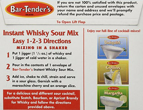 Bar-Tenders Instant Whiskey Sour Cocktail Mix, Net Wt. 4.7 oz. (8 pouches)