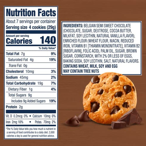 Famous Amos Wonders of the World Belgian Chocolate Chip Cookies | Bite-Sized Gourmet Chocolate Chip Cookies in a Resealable 7 oz Bag (Pack of 1)