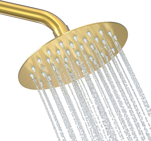 Anlisnut 6 inch High Pressure Rain Shower Head,Copper Screw Joint, Integrally Formed Swivel Ball,304 Stainless Steel Fixed Showerhead (Brushed Nickel)