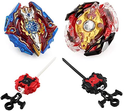 Bay Battle Burst B-92 Starter Sieg Excalibur.1.Ir and B-86 Legend Spriggan 7 Mr Blades with Launcher Stater and Stadium Set High Performance Battling Top (Blue)
