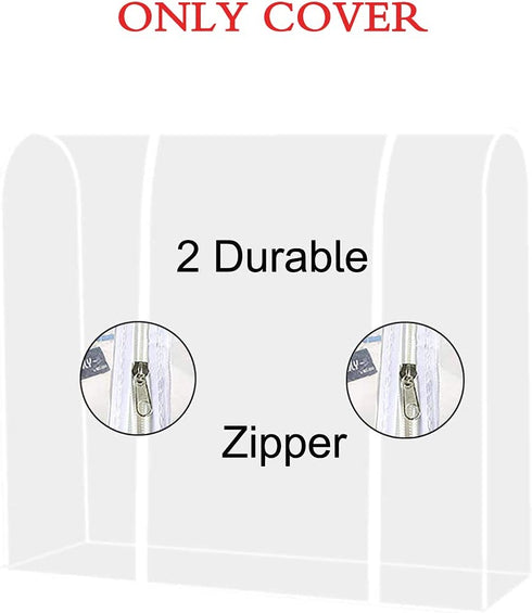 TzBBL Garment Rack Cover, Clothes Garment Rack Cover 5 Ft with Strong Zipper Protective Rail Cover 59" X 20" X 52" (150 X 50 X 133 cm)- Only Cover