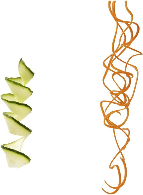 Kuhn Rikon Click-N-Curl Spiralizer Set with Swiss & Julienne Peelers, White/Orange/Green