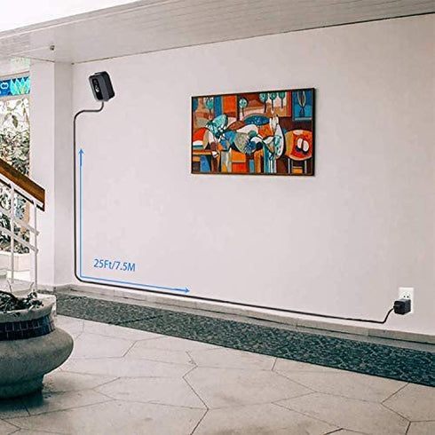 Power Adapter for Blink XT / XT2 & All-New Blink Outdoor Indoor Camera, with 25 ft/7.5 m Weatherproof Cable Continuously Charging Blink Camera, No More Battery Changes - Black