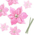Festivous Wishel Pack of 12 Glitter Artificial Wedding Christmas Flowers Glitter Poinsettia Christmas Tree Ornaments (Pink)