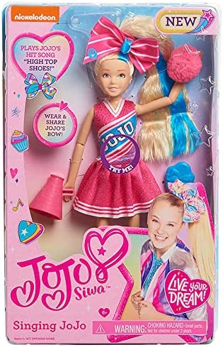 JoJo Siwa 10 Inch Singing Doll, Sings High Top Shoes, Pink Cheerleading Outfit and Accessories, by Just Play