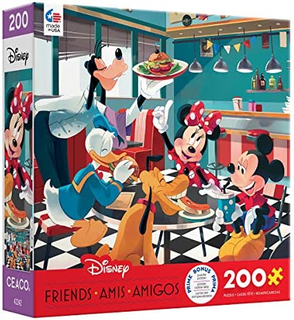 Ceaco - Disney Friends - Disney Diner - Oversized 200 Piece Jigsaw Puzzle