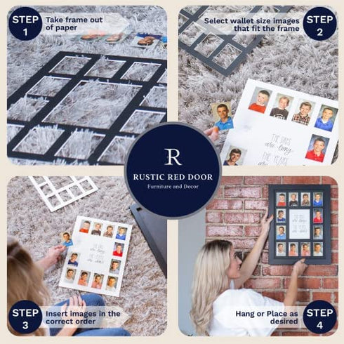 RRD Class of 2031 Photo Mat (11” x 14”) - Photo Collage Picture Frames Mat for School Pictures – School Picture Frame Pre-K to 12 Mat - No Frame Black Photo Mat from Pre-K to Graduation (15 Photos)
