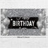 Silver Happy Birthday Banner Backdrop Silver Birthday Party Decorations Black White Balloons Happy Birthday Background Photo Photography Banner for Men Women Birthday Supplies, 72.8 x 43.3 Inch