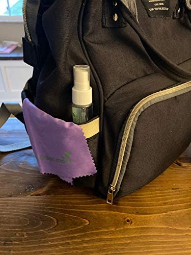 Screen Mom 1oz Screen Cleaner Spray 2 Pack - for Laptop, Computer Monitor, Phone Cleaner, iPad, Eyeglass, LED, LCD, TV - Includes 2 1oz Spray and 2 Purple Cleaning Cloths