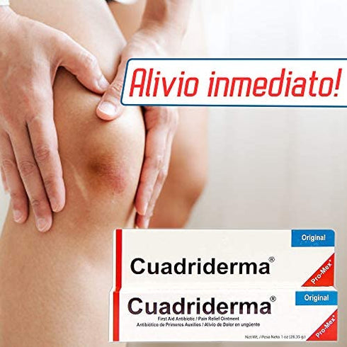 Cuadriderma Original, First Aid Antibiotic, Minor Cuts and Burns Protection Ointment, 1 Oz, Tube.