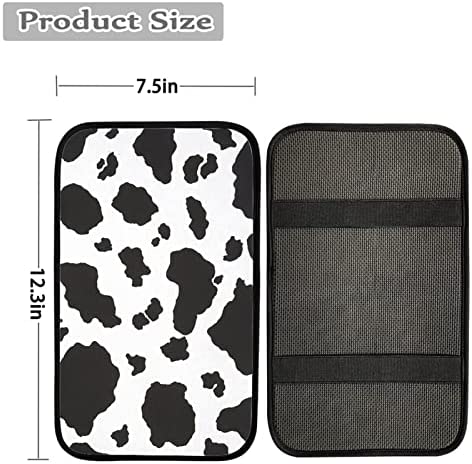 Dreaweet Stylish Cow Print Auto Center Console Pad,Car Armrest Pad Car Armrest Seat Box Cover Protector for Most Vehicle, SUV, Truck, Car