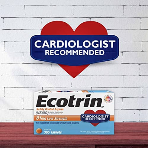 Ecotrin 81 mg Low Strength Tablets 365 Count (Pack of 1)