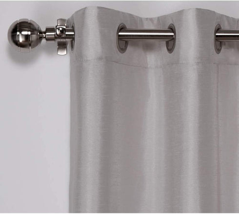 Exclusive Home Curtains Chateau Striped Faux Silk Grommet Top Curtain Panel Pair, 54x84, Taupe