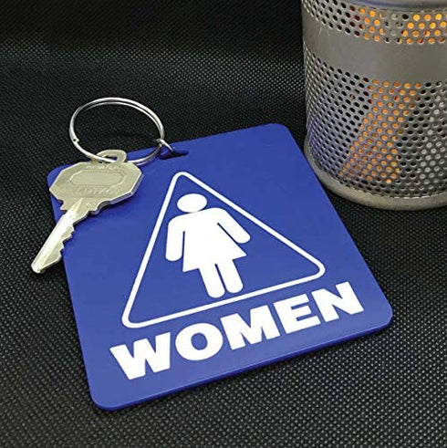 Lucky Line - Women's Restroom Pass Key Tag, Plastic with Split Key Ring Keychain Identifier for Restaurant, Office, Gas Station, 1 Per Pack (53001)