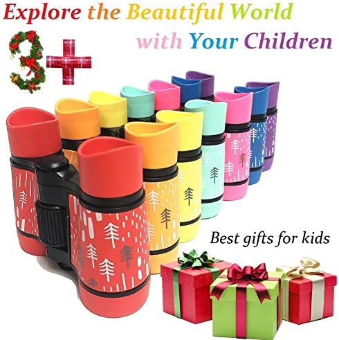 Binoculars for Kids, Best Gifts Toy Binoculars for 3-12 Years Boys Girls and Toddler,High-Resolution Real Optics Rubber Kids Binoculars Shockproof Folding for Travel, Camping, Birding (Purple)