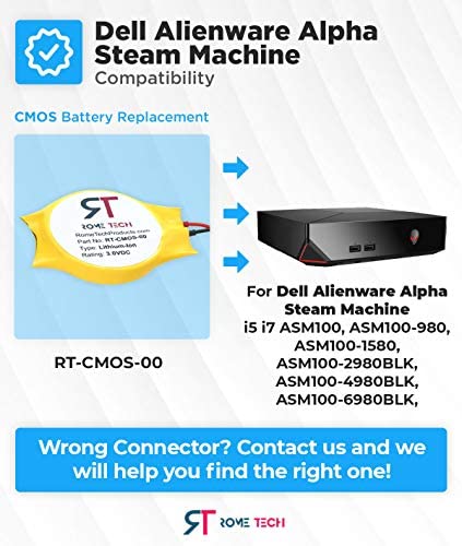 BIOS CMOS RTC Battery for Dell Alienware Alpha R1 - Steam Machine i5 i7 Desktop by Rome Tech - Yellow Light Fix - CR2032CL-23-2