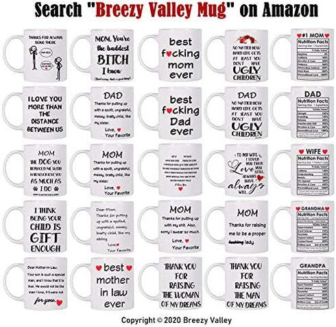Best Husband Ever Gifts Coffee Mug, Valentines Day Gift for Husband, Birthday Gifts from Wife for Husband, Nutrition Facts Mugs, White, 11oz