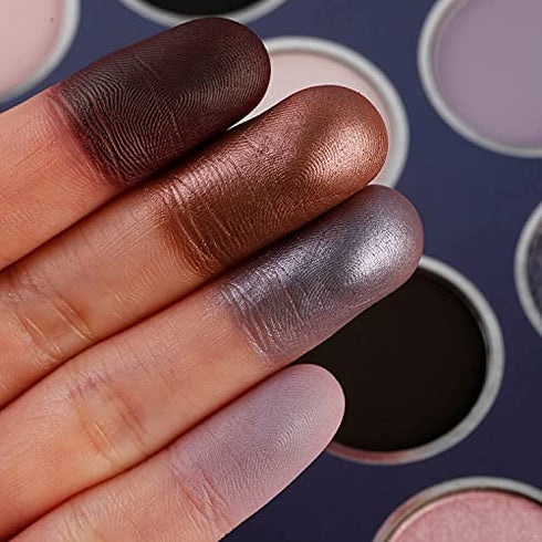 DE'LANCI Smokey Grey Goth Black Eyeshadow Palette, Pigmented Velvety Matte Shimmer Neutral Silver Eyeshadow Pallet,Long-Lasting Natural Nude Brown Dark Small Makeup Palette Eye Shadow, Cruelty Free…