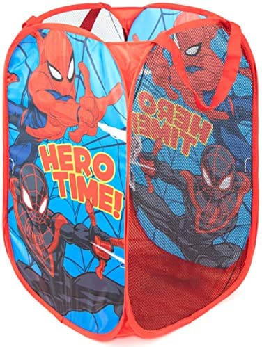 Jay Franco Marvel Spiderman & Miles Pop Up Hamper - Mesh Laundry Basket/Bag with Durable Handles (Official Marvel Product)