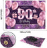 PAKBOOM Happy 90th Birthday Banner Backdrop - 90 Birthday Party Decorations Supplies for Women - Pink Purple Gold 4 x 6ft