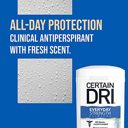 Certain Dri Everyday Strength Clinical Antiperspirant Solid Deodorant, Hyperhidrosis Treatment for Men & Women, Morning Fresh, 2.6oz, 1 Pack