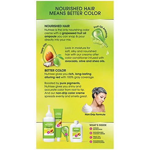 Garnier Hair Color Nutrisse Nourishing Creme, 42 Deep Burgundy (Black Cherry) Red Permanent Hair Dye, 1 Count (Packaging May Vary)