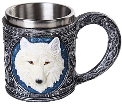 Pacific Giftware Lone Spirit Wolf Celtic Magic 11oz Resin Coffee Mug with Stainless Steel Insert