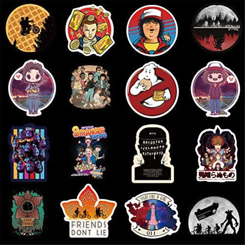 YOUTHSTORE 50PCS Stranger Things Movie Stickers Halloween Decorations Laptop Sticker Wardrobe Car Skateboard Motorcycle Bicycle Mobile Phone Luggage Guitar DIY Decal for Teens (Stranger Things 50)