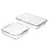 Amazon Basics Oven Safe Glass Baking Dish Set, Set of 2, Rectangular 3L and Square 2L