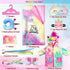 WONDOLL 18-inch Doll-Clothes and Doll-Sleeping-Bag Set - 10 Pcs Unicorn Pajama with Sleepover Masks & Pillow