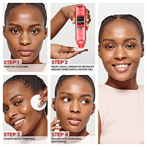 L'Oreal Paris Revitalift 5% Pure Glycolic Acid Peeling Toner from Derm Intensives with Aloe Vera, Smooth Skin & Reveal Glow, Daily Exfoliant for Brighter Skin, Fragrance and Alcohol Free, 6 Fl Oz