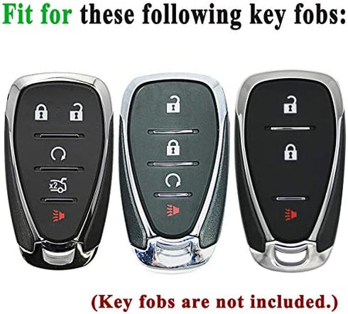 Black TPU Key Fob Cover Case Remote Holder Protector for Chevrolet 2016 2017 2018 2019 2020 2021 Chevy Malibu Camaro Cruze Traverse Sonic Volt Bolt Equinox