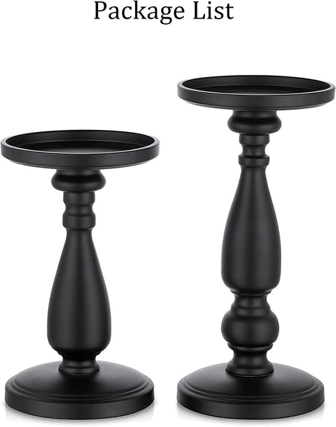 Candle Holders for Pillar Candles Metal Candlestick Holder 2 Pcs Candleholders Stand for LED Tea Light Candles, Ornament for Birthday, Wedding and Home Decoration