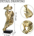 prosfalt Silence is Golden,Thinker Statue Abstract Art Figurine, Modern Home Resin Sculptures for Home Office Bookshelf Desktop Decor Accent, 11.2 Inches(Gold)