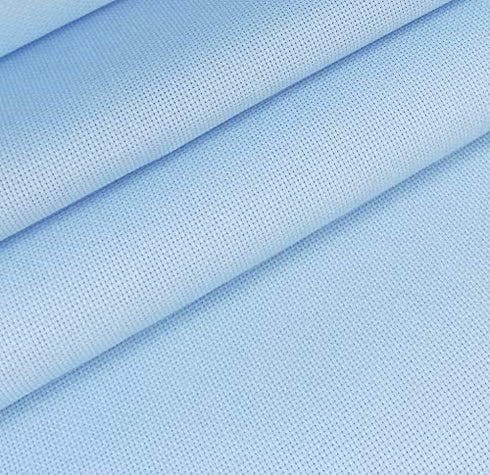 19" x 28" 14CT Counted Cotton Aida Cloth Cross Stitch Fabric (Light Blue)