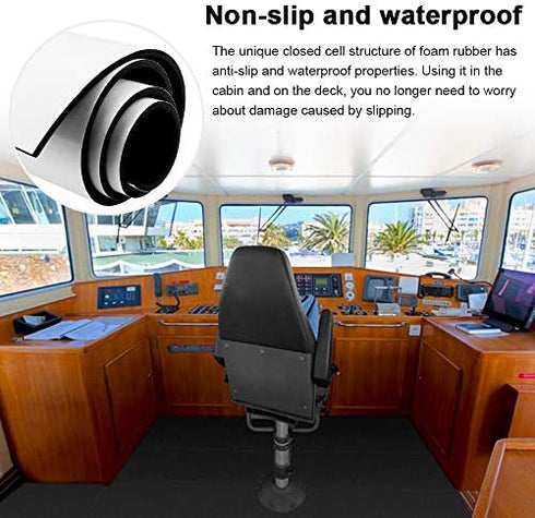 Foam Insulation Neoprene Sheets with Adhesive,Multi-Function Soundproof Large Marine Closed Cell Neoprene Rubber Roll (W?12 Inch T:1/8 Inch L:59 Inch,Black)