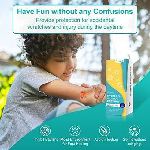 Dimora 2 Packs 6oz Hydrogel First Aid Ointment, Burn Injory Soothing Gel, Skin Repair Cream for Emergency Burn, Postoperative Incisions, Bruises, Debridement Wound Care