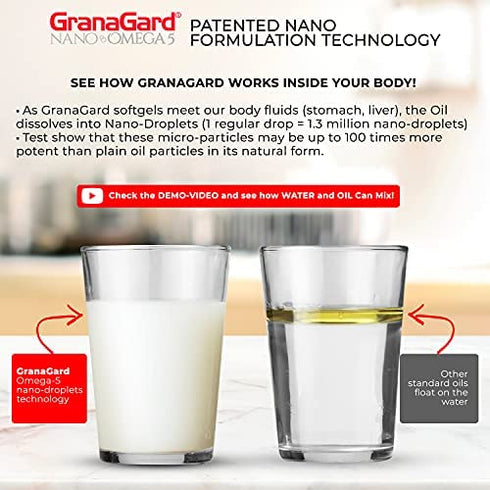 GranaGard Memory Supplement for Brain Omega 5 Nano Technology for Focus and Brain Booster, Antioxidant, 60 Memory Supplements for Brain Support, Pomegranate Extract