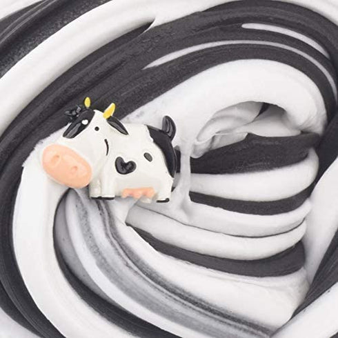 Tonlead White Black Cow Butter Slime Floam Slime Scented,200ML Non Sticky Birthday Premade Slime Kid Christmas Toy for Boys and Girls(White Black Cow)