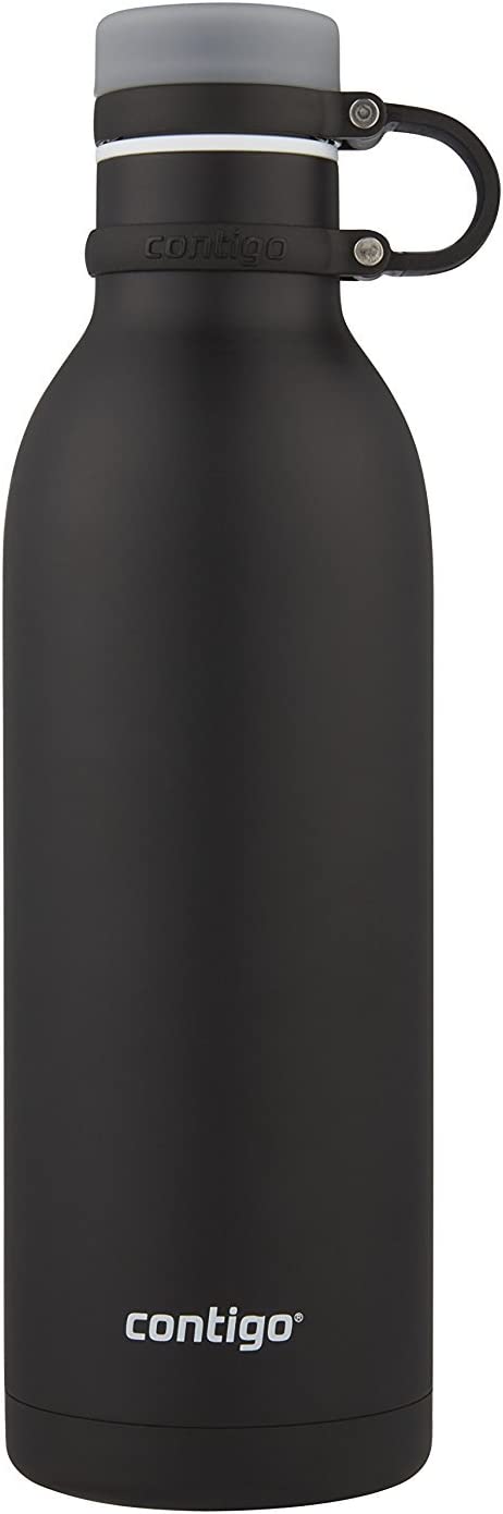 Contigo 74178 Matterhorn Water Bottle, 32 oz, Stainless Steel, Matte Black, 32oz