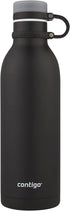 Contigo 74178 Matterhorn Water Bottle, 32 oz, Stainless Steel, Matte Black, 32oz