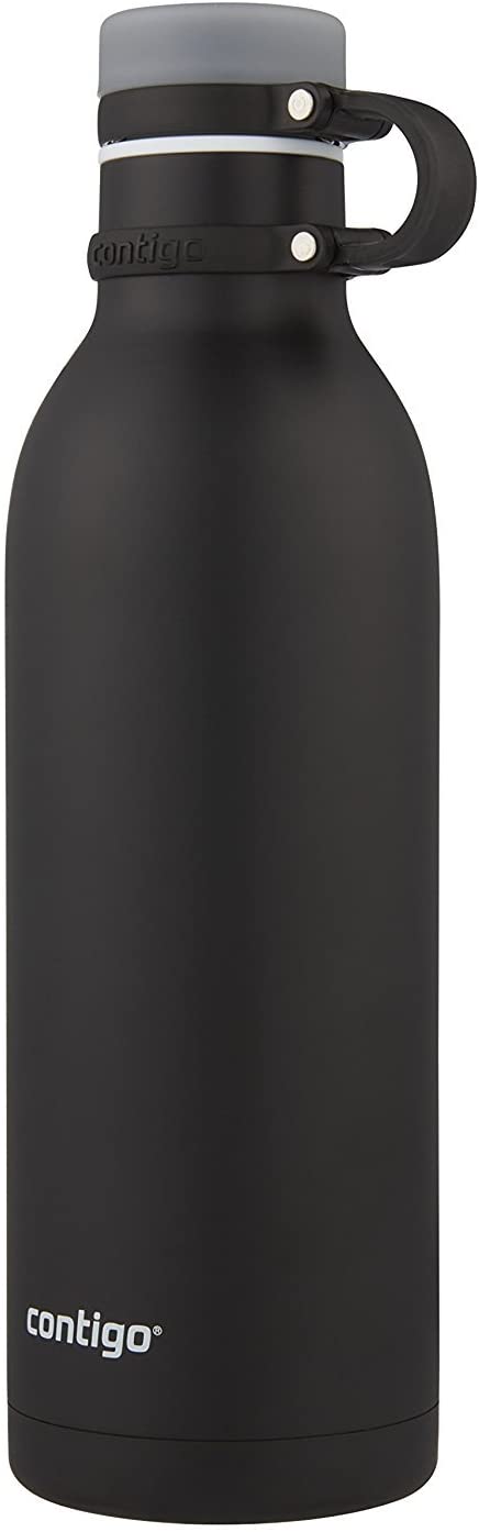 Contigo 74178 Matterhorn Water Bottle, 32 oz, Stainless Steel, Matte Black, 32oz