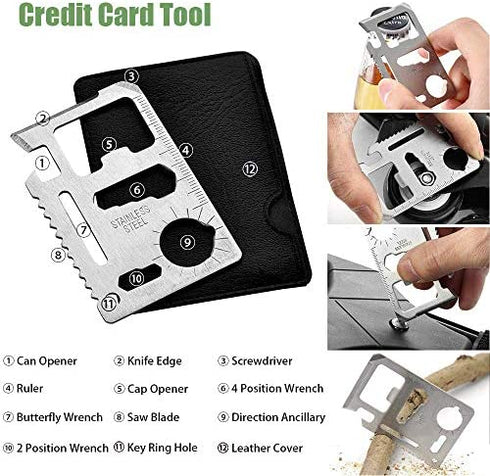 Revelook Emergency Survival Multitool - First Aid Kit Boy Scout Camp Tool EDC Pocket Camping Gear Car Hunting Accessories Gifts for Men Father Son Husband Christmas Day Birthday Present