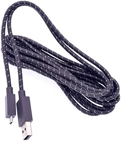 Deal4GO 2.7M 9FT Long Original Braided Micro USB Charging Cable for Xbox One Elite Controller 1698 White Special Edition (White)
