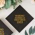 Crisky 90th Birthday Disposable Napkins Black and Gold Dessert Beverage Cocktail Cake Napkins 90th Birthday Decoration Party Supplies for Man Making Great Since 1933, 50 Pack 4.9"x4.9" Folded