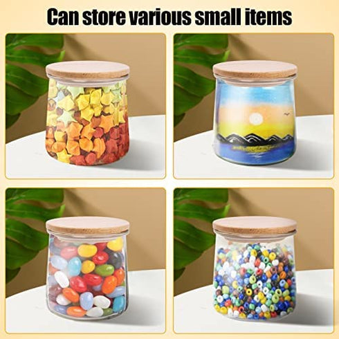 Jar Lids for Oui Yogurt Jars- 8 Pack Set Natural Bamboo Wood Oui Lids with Labels & Silicone Sealing Rings, Eco-friendly Yogurt Bottle Recycle Replacement Cap Glass Jar Canning Lids